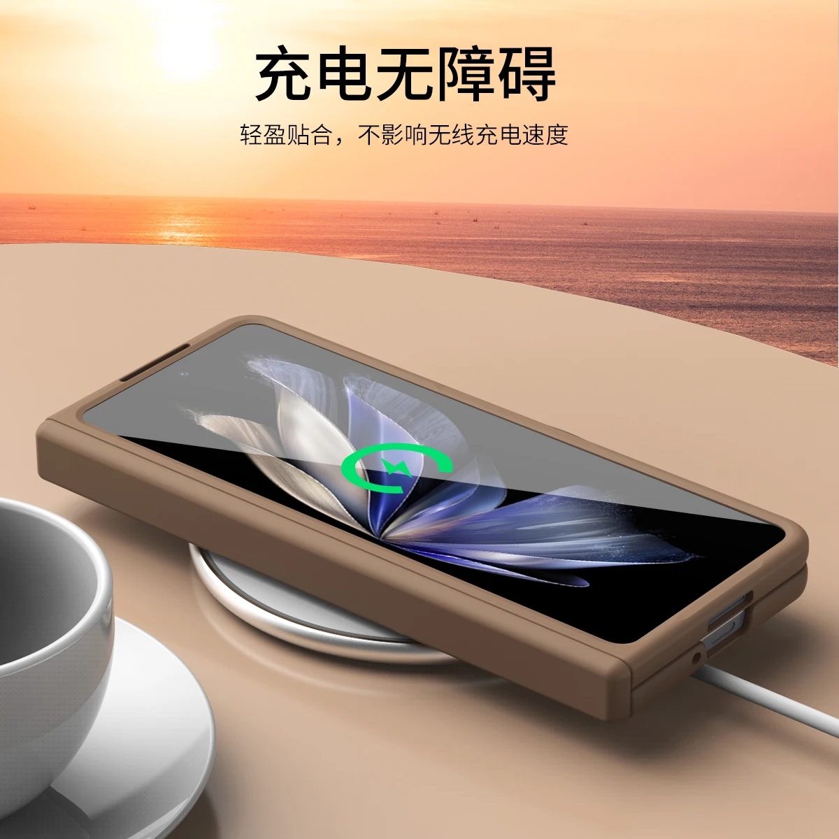 Luxury Solid Color Folding Phone Case For VIVO X Fold 2 The hard PC Cover Comes With a Screen Protector