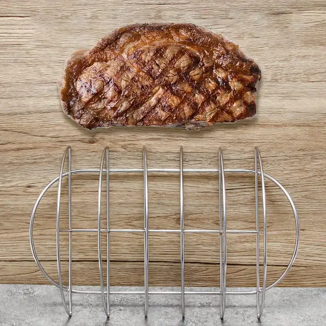 Bbq D-Típusú Pörkölt Állvány Rozsdamentes Acél Barbecue Szerszámok Bordákhoz Kültéri Grill Family Party Piknik Kemping - Image 2