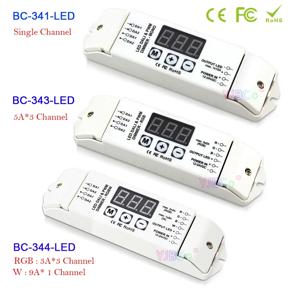 Bincolor 1CH/3CH/4CH LED DALI Dimming Driver Single Color/RGB/RGBW 12V-24V LED Strip Light DALI Dimming signal Dimmer Controller