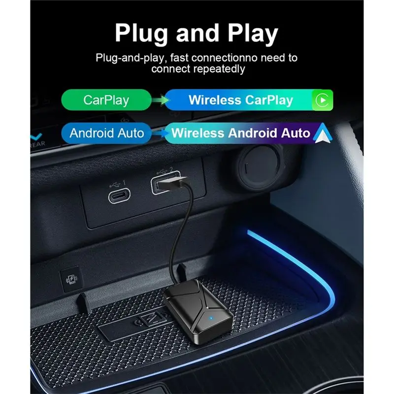 Carplay 미니 박스 무선 자동차 연결 박스(마쓰다, 기아, 토요타 및 안드로이드 오토용)