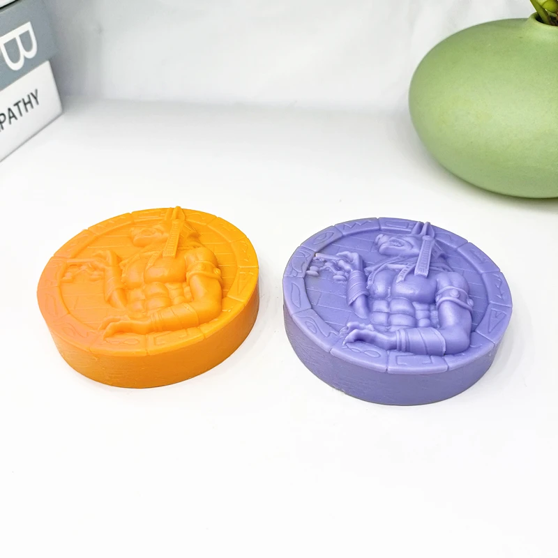 Ancient Egypt God Anubis Soap Mold Dog Head with Robust Man Body Soap-making Tools Handmade DIY Mould for Resin Clay Plaster
