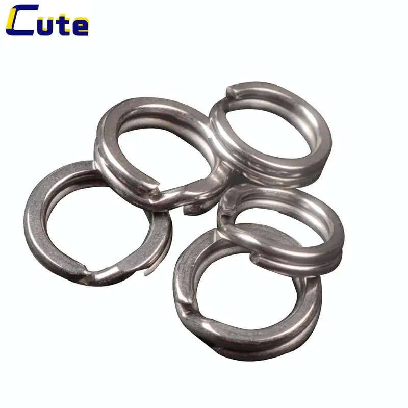 

100pcs Fishing Split Rings 2.5-8MM Crank Hard Bait Snap Silver Stainless Steel Double Loop Split Open Carp Fishing Lure