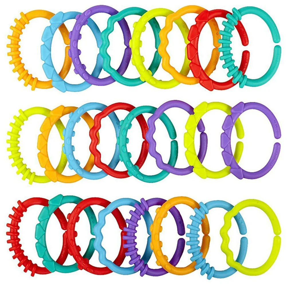 

24 Pcs Toy Baby Crib Attach Toy Toy Grabbing Stroller Plastic Links for Bed Hanging