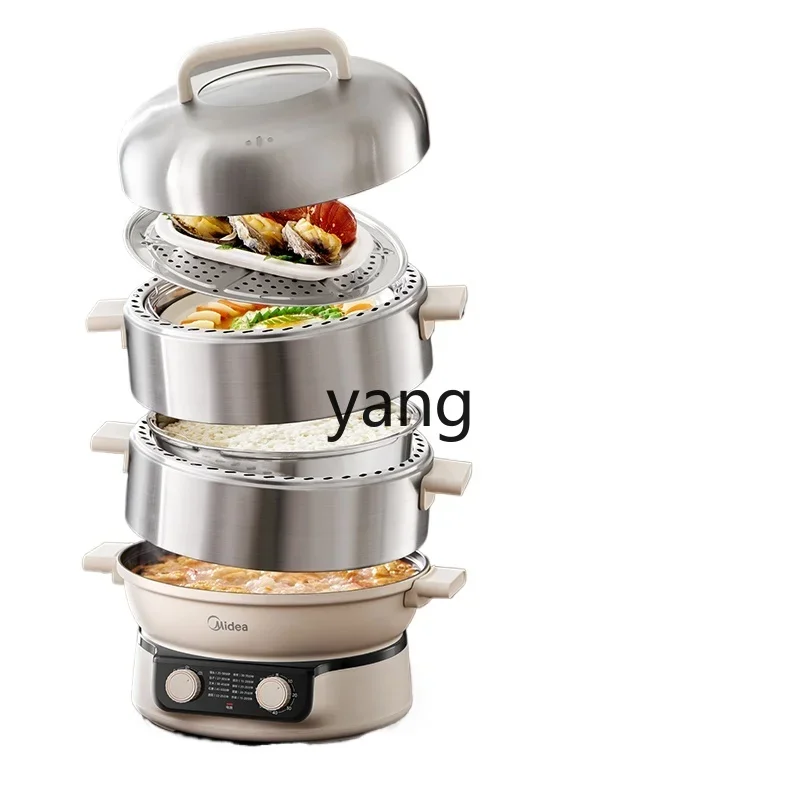 L'm'm Electric Steamer Multi-Functional Household Three-Layer Stainless Steel Fierce Fire Steamer Stew-Pan Integrated