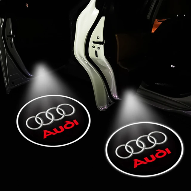 Coche 2 unids 12V LED cortesía puerta proyector luz para Audi  A3/A4/A6/VW/Skoda pie nido luces fantasma sombra luz lámpara 6500 K blanco