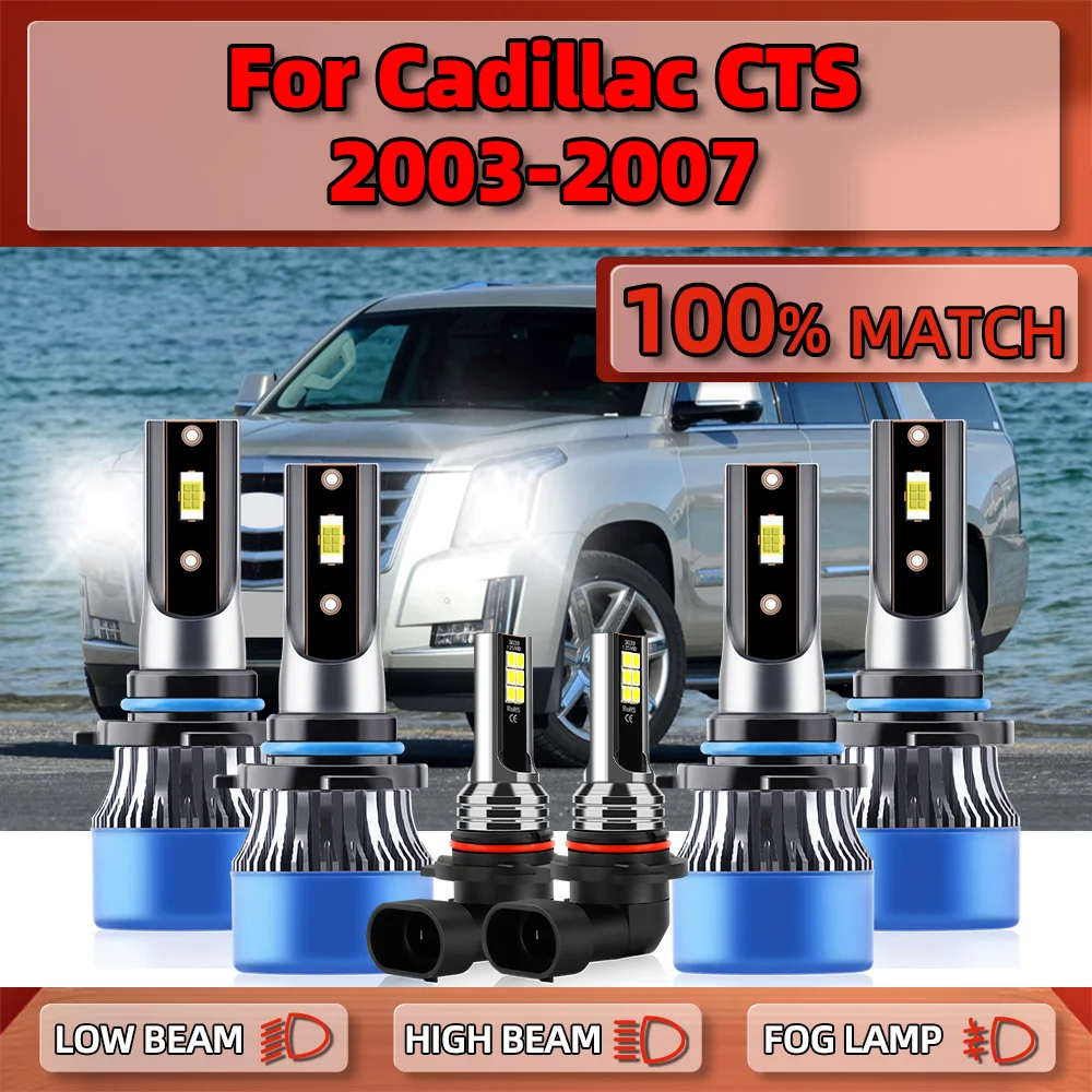 

60000LM Canbus LED Headlights 360W Car Headlamps Bulbs 6000K White Fog Lights 12V For Cadillac CTS 2003 2004 2005 2006 2007