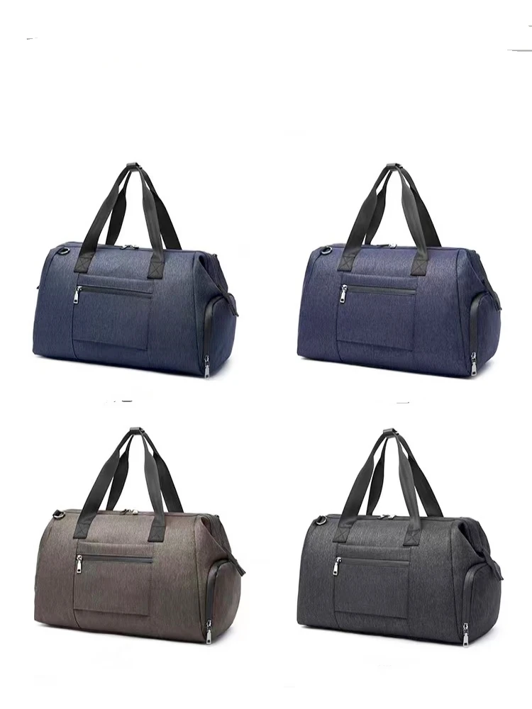 Waterproof Fitness Bag with Shoe Bin Dry-wet Separation Hand-held Travelling Bag Large-capacity Portable Trolley Bag