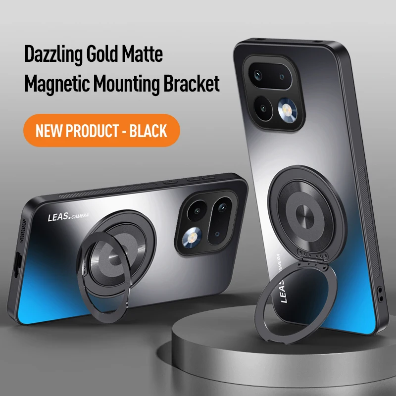 Magnetic Holder Case with Matte Skin-Feeling and AG Lens Protection - Hard Cover Bumper
