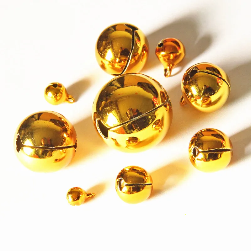 Gold/Silver Plated Jingle Bell Ornaments - Festive DIY Craft Accessories
