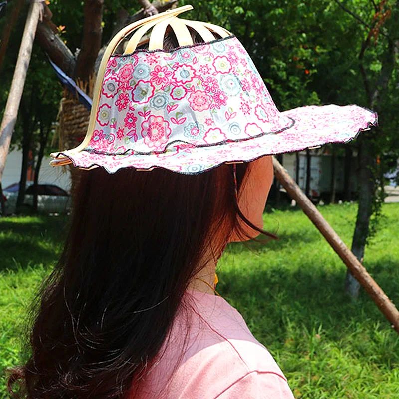 Spring And Summer Sun Shading Bamboo Fashion Foldable Multifunctional Beach Tourism Fan Hat Caps Japanese Decor_voghion.com