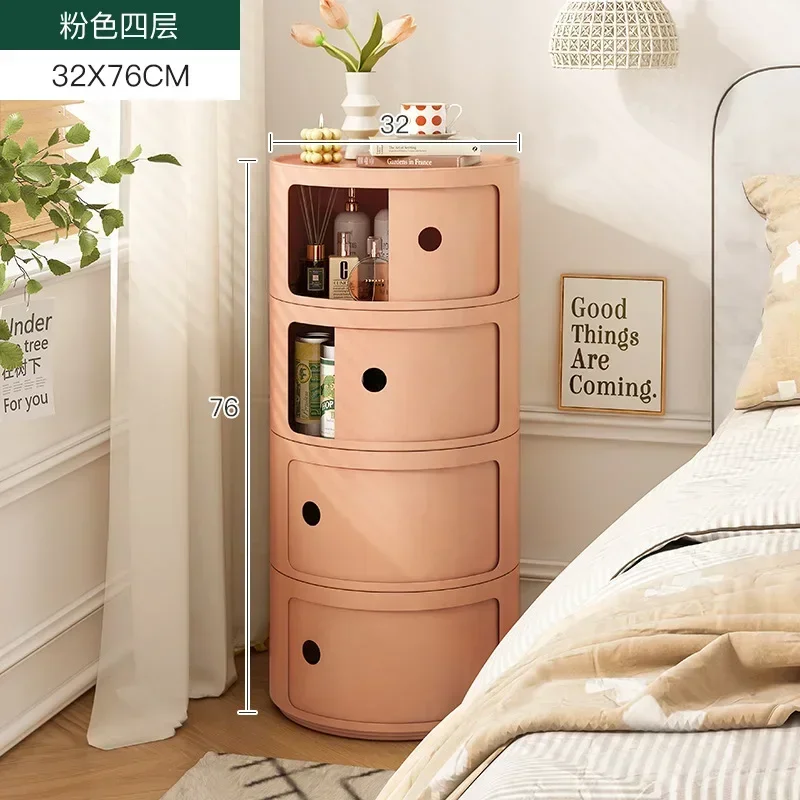 Nordic Ins Net Red Bedside Table Modern Minimalist White Round Creative Small Cabinet Mini Simple Side Cabinet furniture