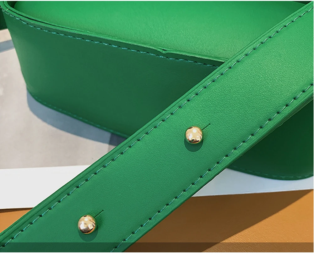 Fashion Trend Crossbody Bags for Women 2022 Green Solid Flap Shoulder