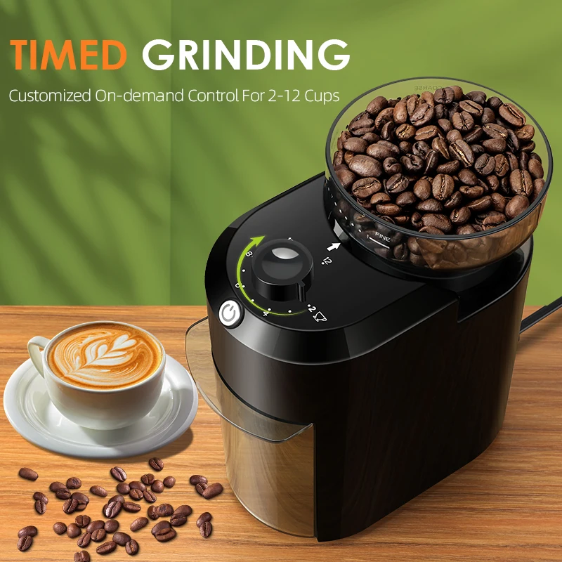 Macinacaffè a macine Wancle 200W con 28 impostazioni di | FindTheDeal Macinacaffè a macine Wancle 200W con 28 impostazioni di | FindTheDeal