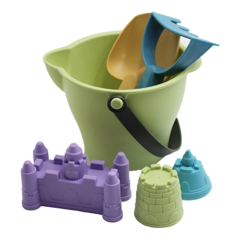 6pcs Sandcastle Seaside Sand Portable Castle Sand Clay Mold Building Toy Babies Children Kid Model Sand Building Kits 4