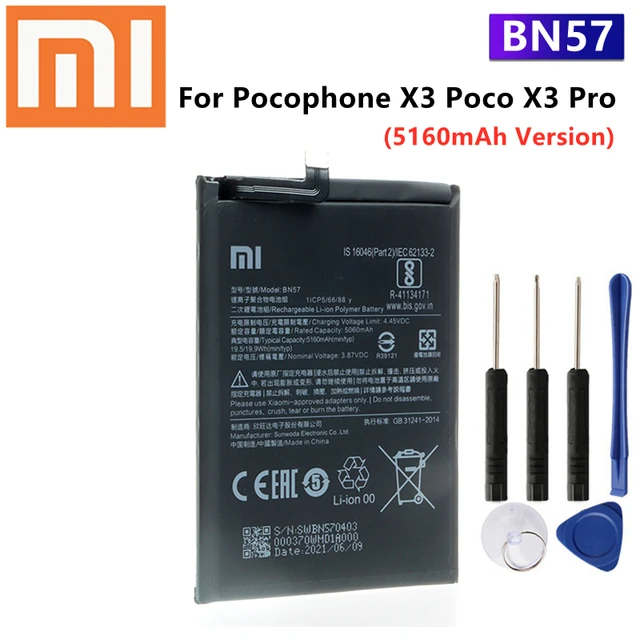 BN57Poco X3 X3Pro-Batterie De Téléphone 100% D'origine Mi Bn57 Bn61,  6000mah, Pour Xiaomi Pocophone X3 Poco X - Cdiscount Téléphonie