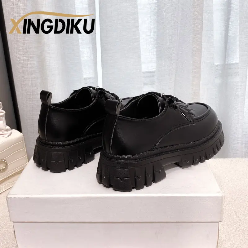 Women Single Shoes Punk Wind Autumn Devil Bat Wings Gothic Thick Bottom Waterproof Platform Metal Chain
