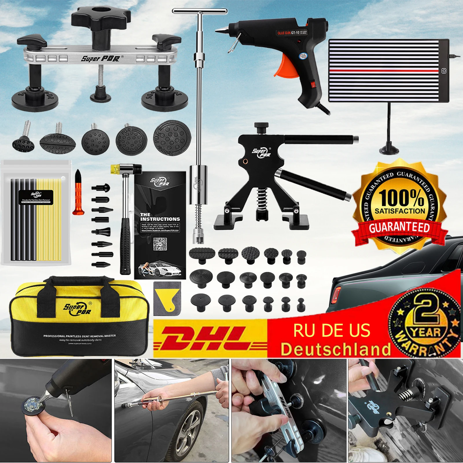 Super PDR outil Tlg Auto ausdeulwerkzeug Hagel Schaden Dellen kit de  réparation de Beulen Teiliges réparation ne fait pas mal à l'original -  AliExpress