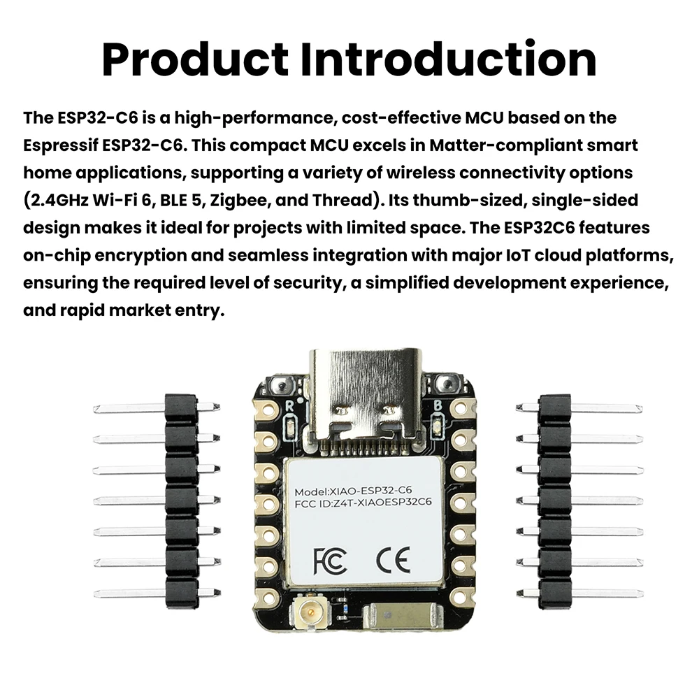 Für Seeed Studio ESP32-C6 WiFi Bluetooth Development Board XIAO Ultra Kleine Größe Dual RISC-V Kerne für Zigbee Smart Home IoT – Detail 12