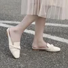 2024 Luxury Woman Mules Summer Close Toe Women Slippers Bowtie Lazy Slides Flat Heel Girl Slippers Korean Outdoor Flip Flops 1