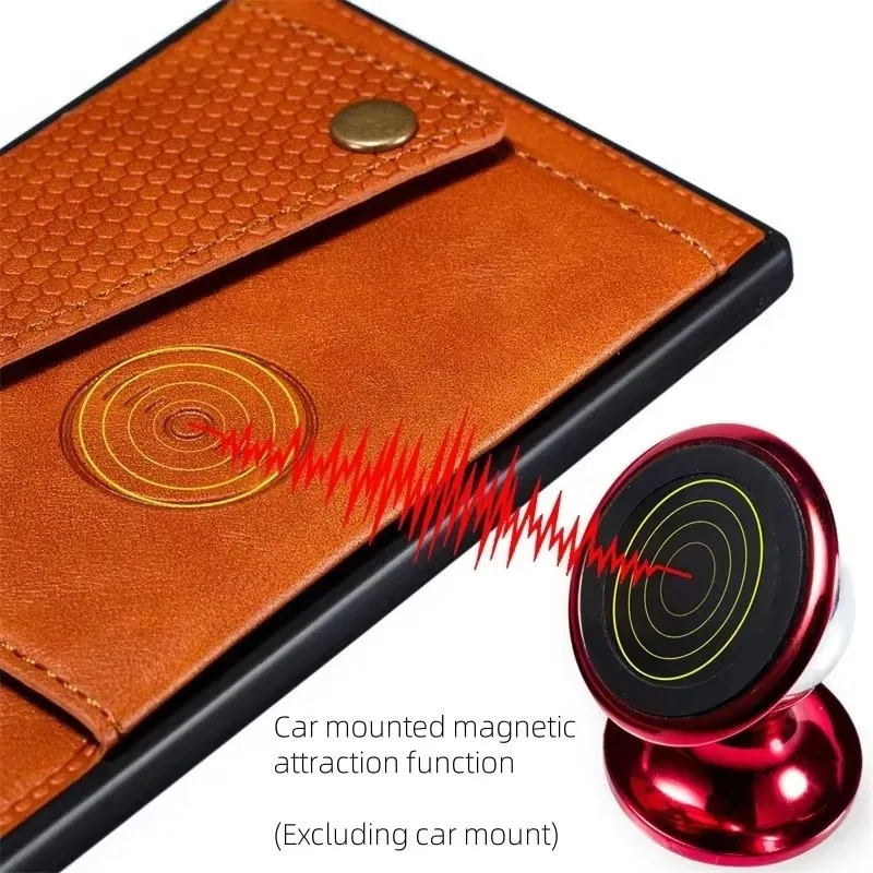 Leather Magnetic Wallet Phone Case with Card Slot Holder