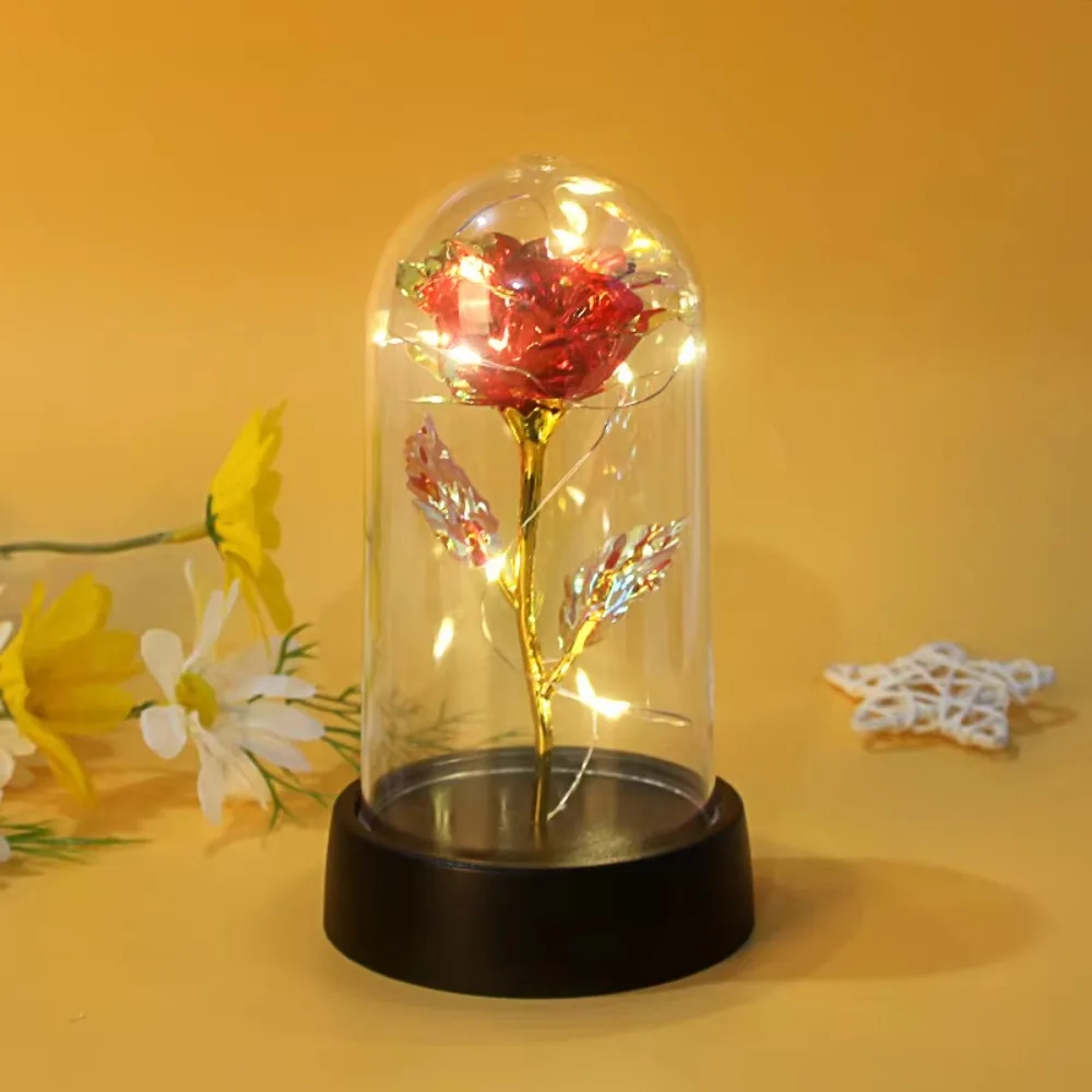 LED Simulation Rose Eternal Flower Light Beautiful Realistic Looking Night Light Party Supplies Mother's Day Valentine's Day