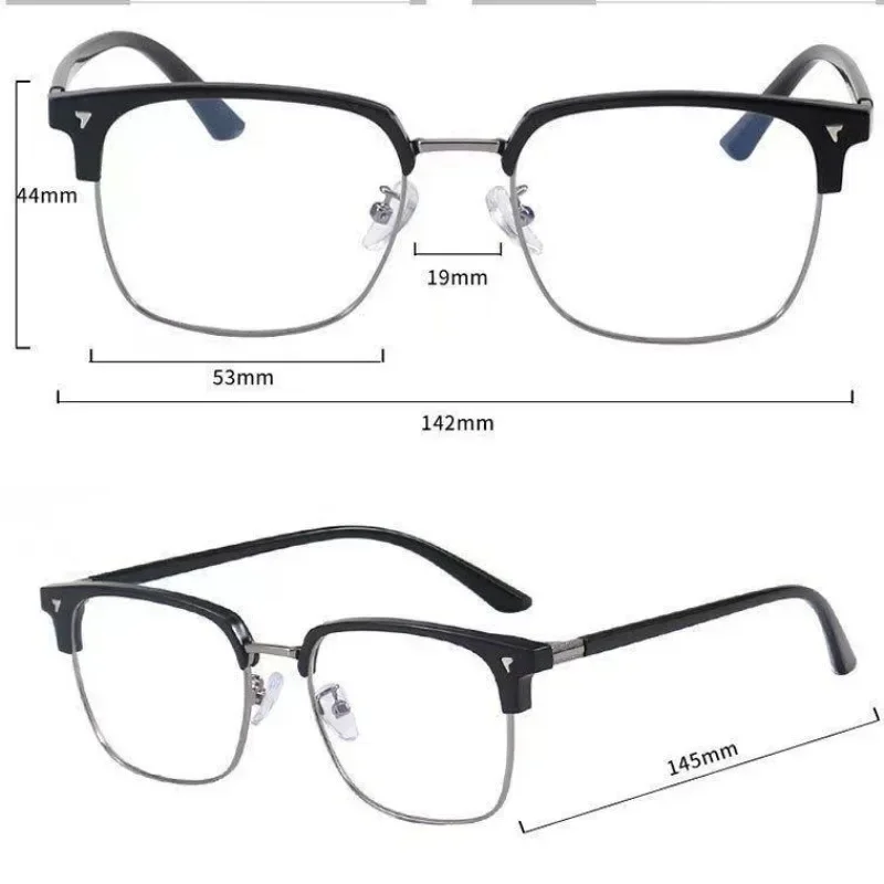 Photochromic Half Frame Flat Glasses Anti Blue Light Glasses for Men Computer Glasses  & Accessories 2