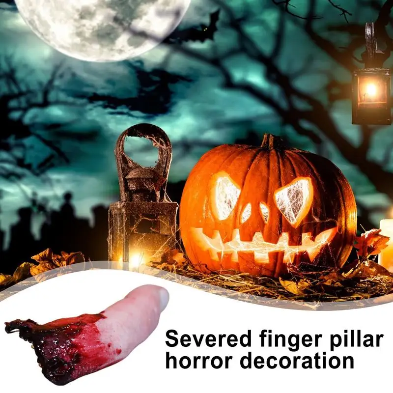 1pc Halloween Horror Bloody Finger Prank Prop Bloody Severed Finger Realistic severed finger scary props scary Fake Finger