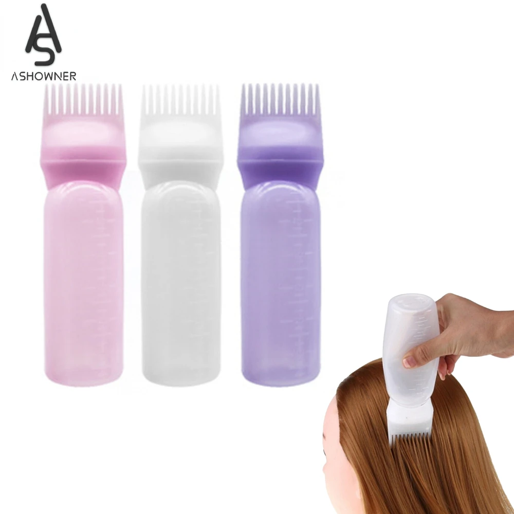 120ml Plastic Hair Dye Filling Bottle Applicator with Graduated Brush
