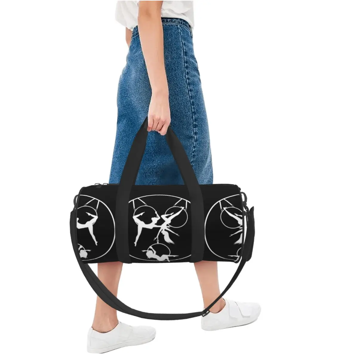 Yoga Lyra Circus Sport Bags Aerial Hoop Lyra Aerialist DesignLarge Gym Bag Oxford Men Women Handbag Swimming Graphic Fitness Bag 5