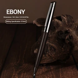 Elegant Artisan Wood and Metal Ballpoint Pen - Premium Writing Instrument (Black)
