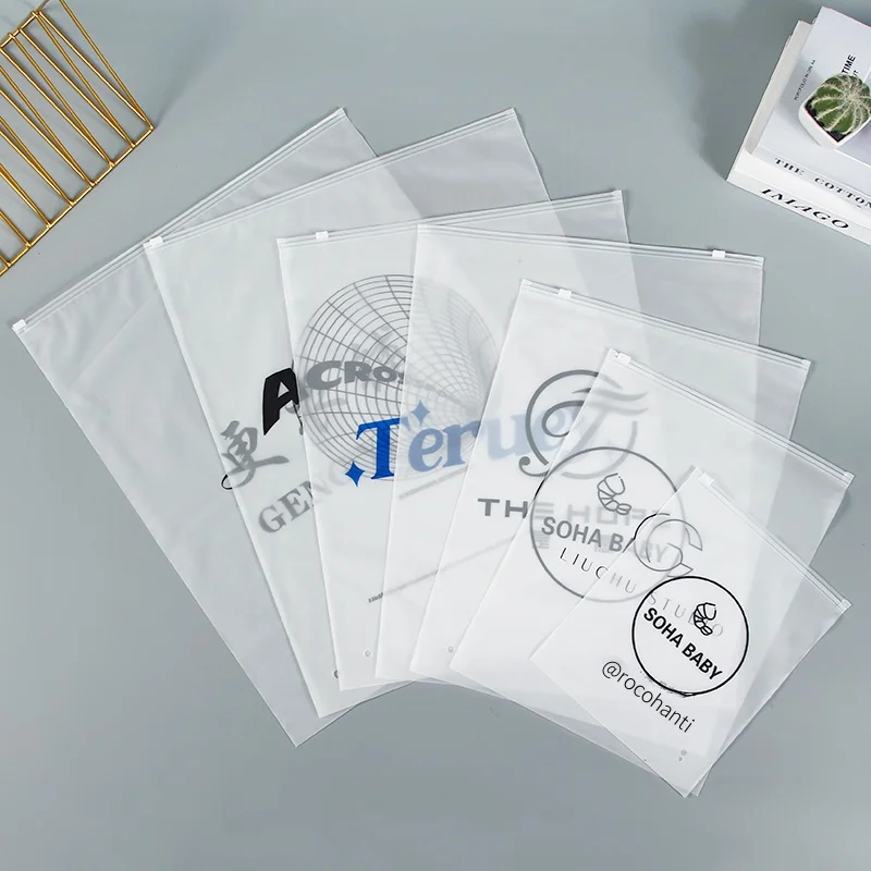 100pcs 의류 속옷 장난감에 대 한 서리로 덥은 지퍼 인감 지 플락 비닐 봉투 화장품 소매 포장 지퍼 잠금 가방 사용자 지정 로고 인쇄