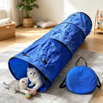 Tunnel Pieghevole per Addestramento Cani, Attrezzatura Portatile per Ostacoli e Allenamento di Velocità all'Aperto