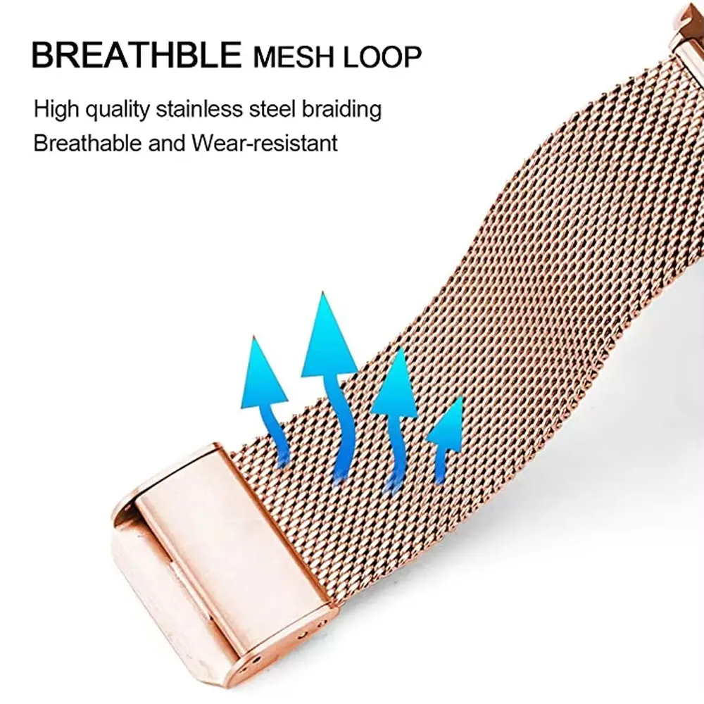 Steel Mesh Milanese Loop Strap with Screen Protector Case and Replacement Bracelet Cover