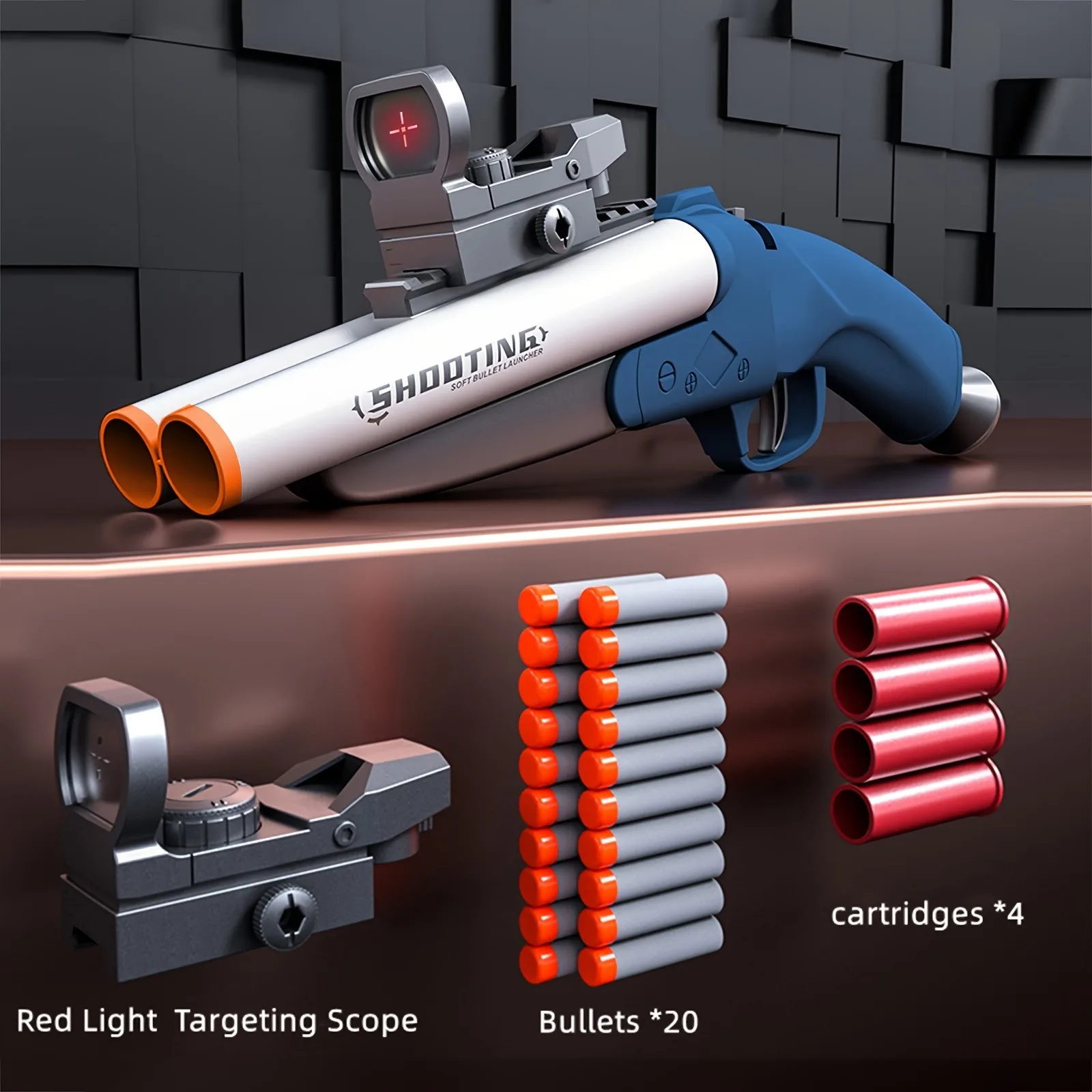 Soft Bullet Toy Gun，Double Barrel Toy Foam Blaster Double Shoot Toy Shotgun with Shell Ejection for Teen Christmas Birthday Gift 6