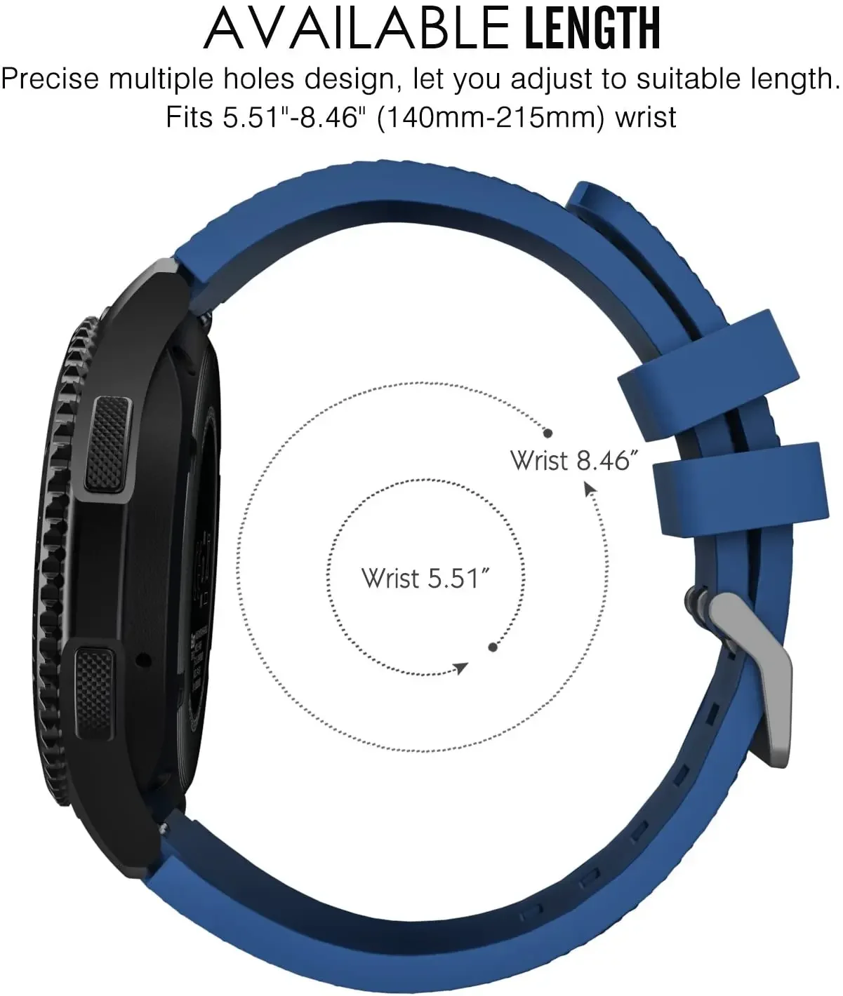 Soft Sport Silicone Wristband - 22mm Universal Strap