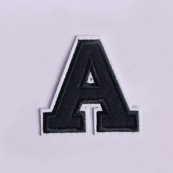 Navy Blue Alphabet Embroidered Iron-On Patch for Clothing and Accessories (Number 3)