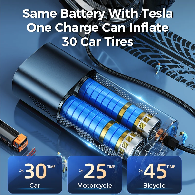 Joyroom Car Air Pump Portable Mini Self Propelled Electric Tire