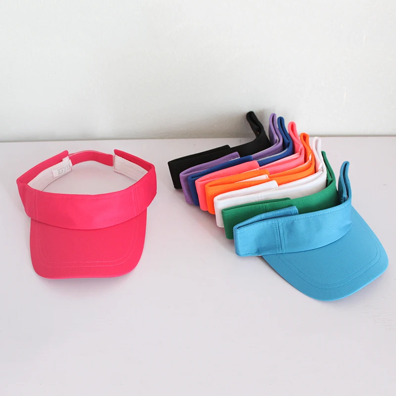 Summer Hats for Women Sun Visor Cotton Adjustable Embroidery Women's Summer Cap Top Empty Sport Golf Running Tennis Caps