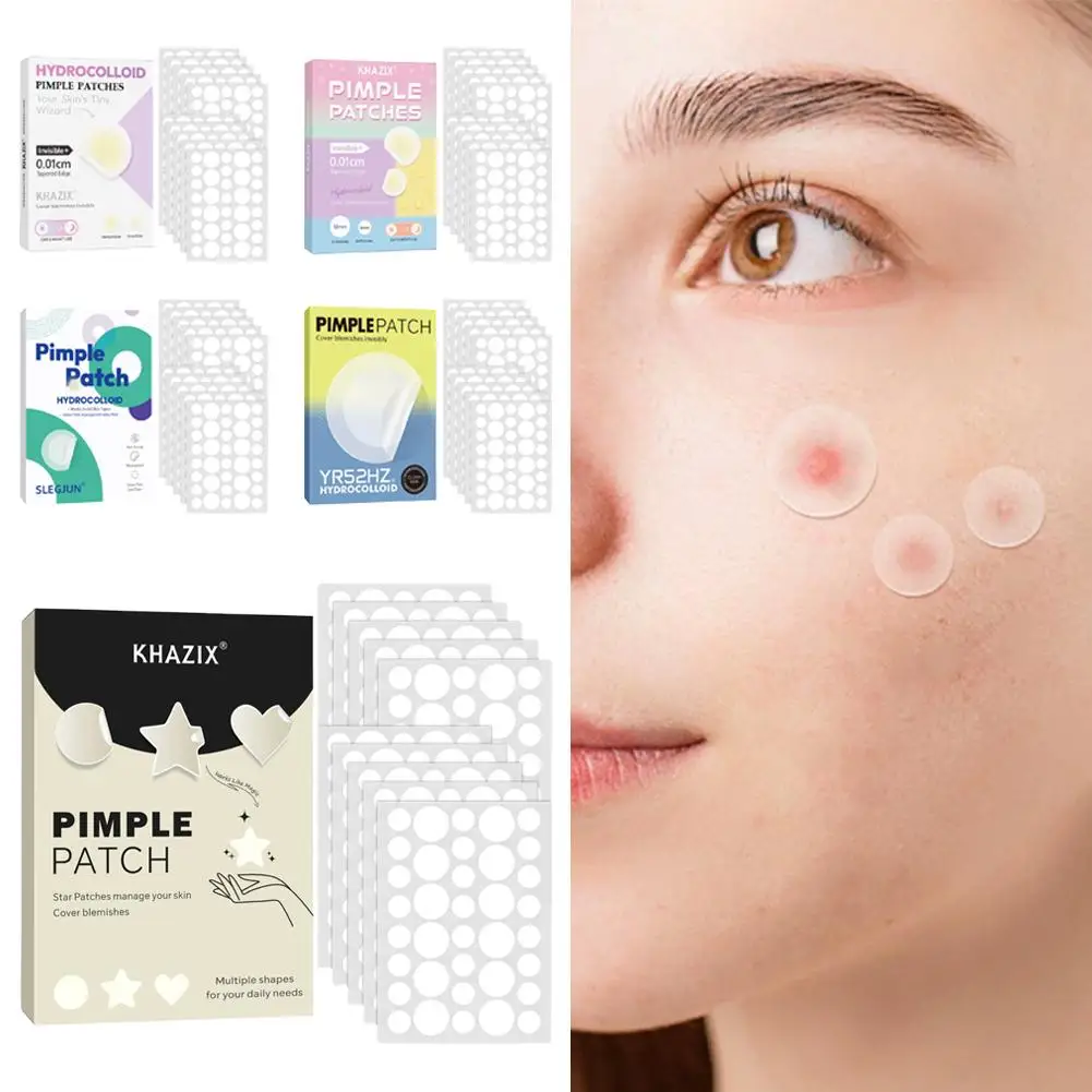 360pcs Round Pimple Patch Invisible Acne Patch Mix Shape Hydrocolloid or PE Acne Patch Zits and Blemishes Skin Cover Sticker