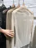 Women's Lace Blouse f High Collar Long Sve Thin Me Base irt Autumn Winter New Sle Inner Wear Floral Print Casual Top