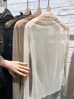 Women's Lace Blouse f High Collar Long Sve Thin Me Base irt Autumn Winter New Sle Inner Wear Floral Print Casual Top