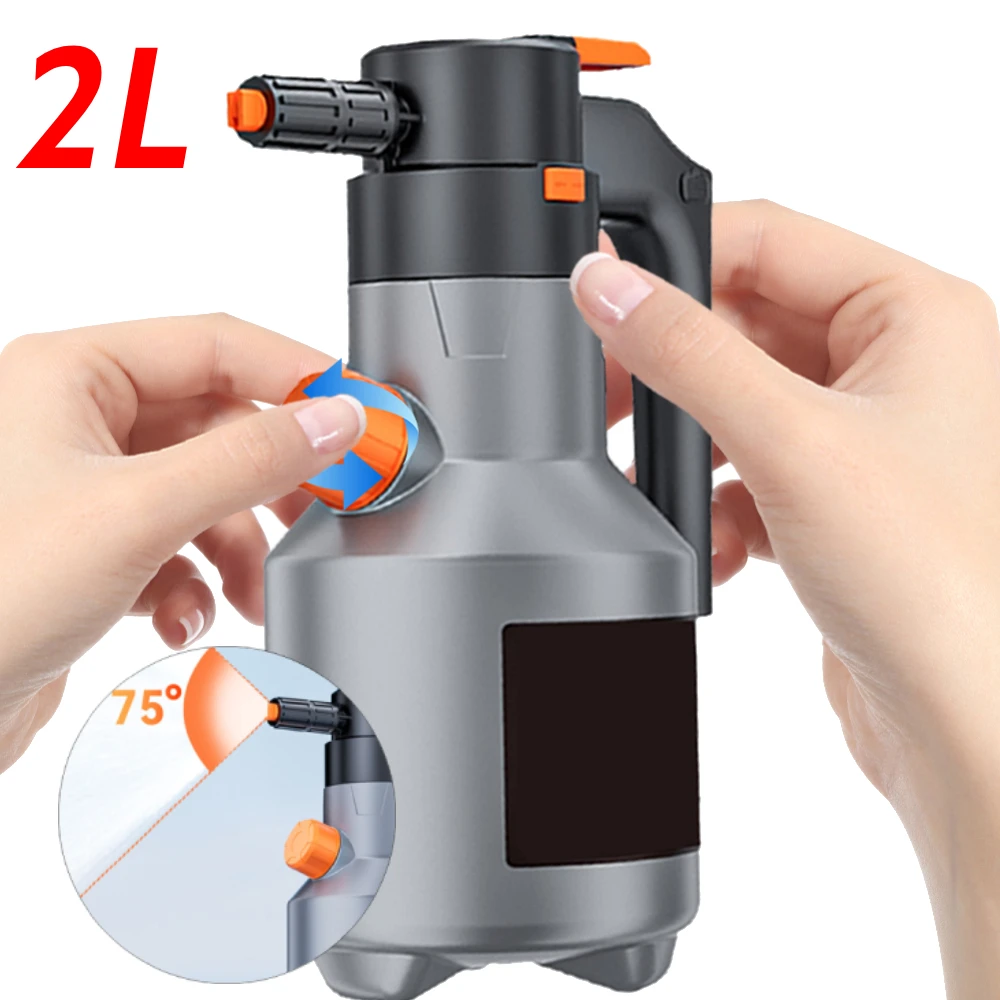 2L Electric Foam Sprayer Car Wash Foam Sprayer Battery Powered Cordless Foaming Spray Rechargeable for Home Garden