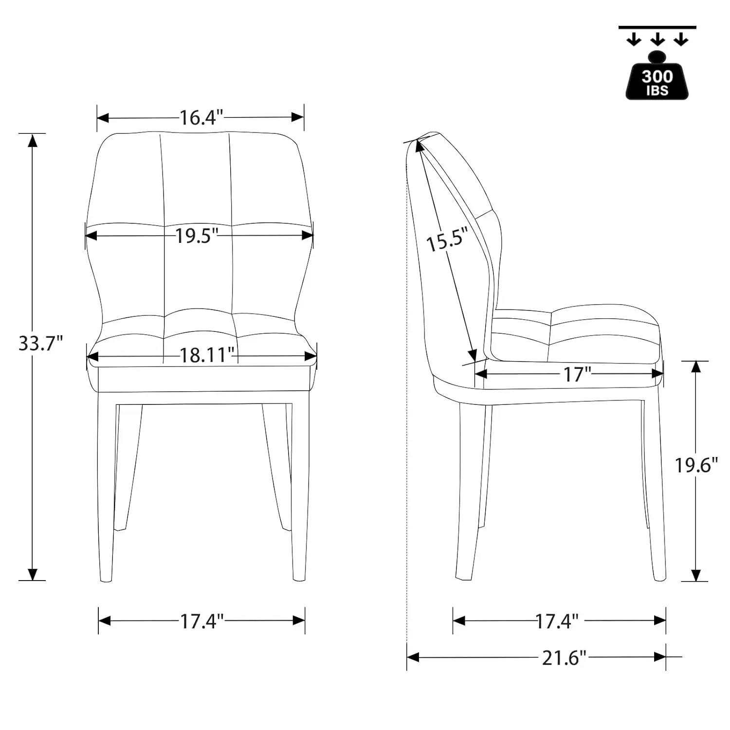 Mid-Century Modern Dining Chairs Set 2