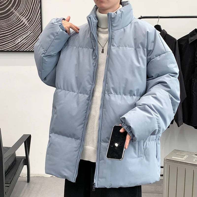 Casual Men's Solid Cotton-Padded Jackets 2023 Autumn Winter Loose Thick Warm Parkas Down Coat Outwear Oversize M-8XL Top Clothes