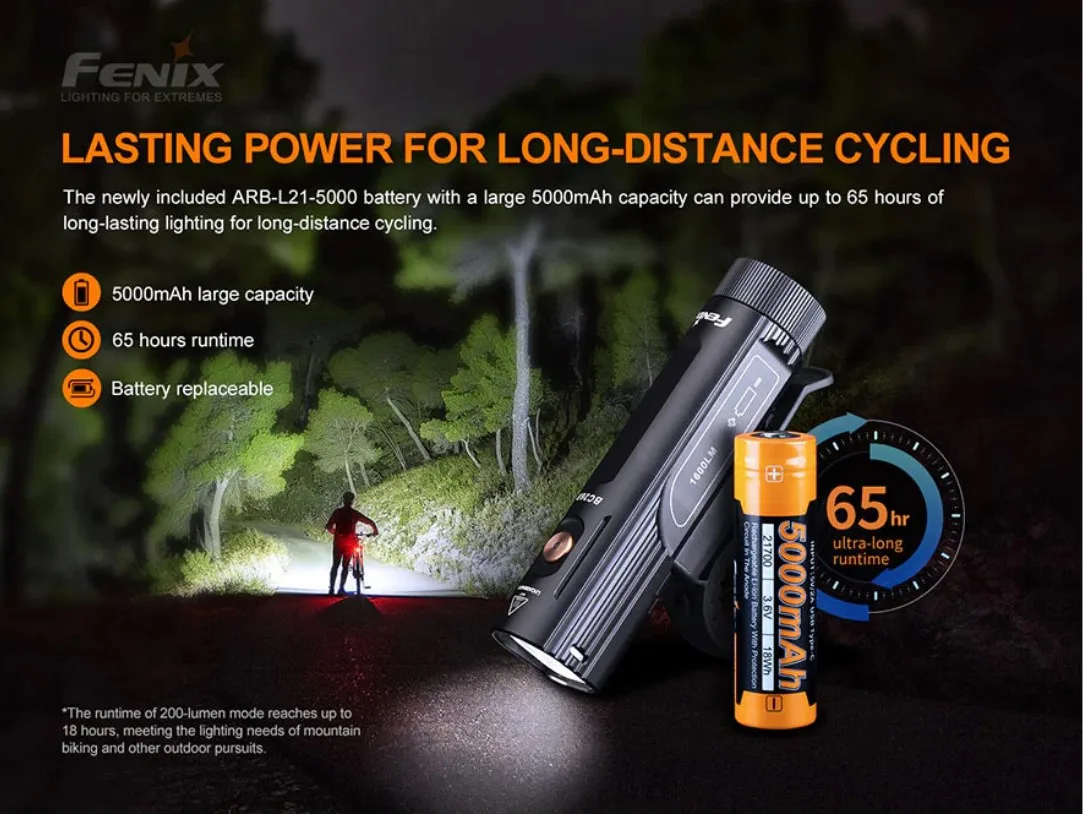 Fenix BC26R 자전거 라이트 ? 충전식, 전면 라이딩 라이트, 퀵 릴리스 산악 자전거 라이트