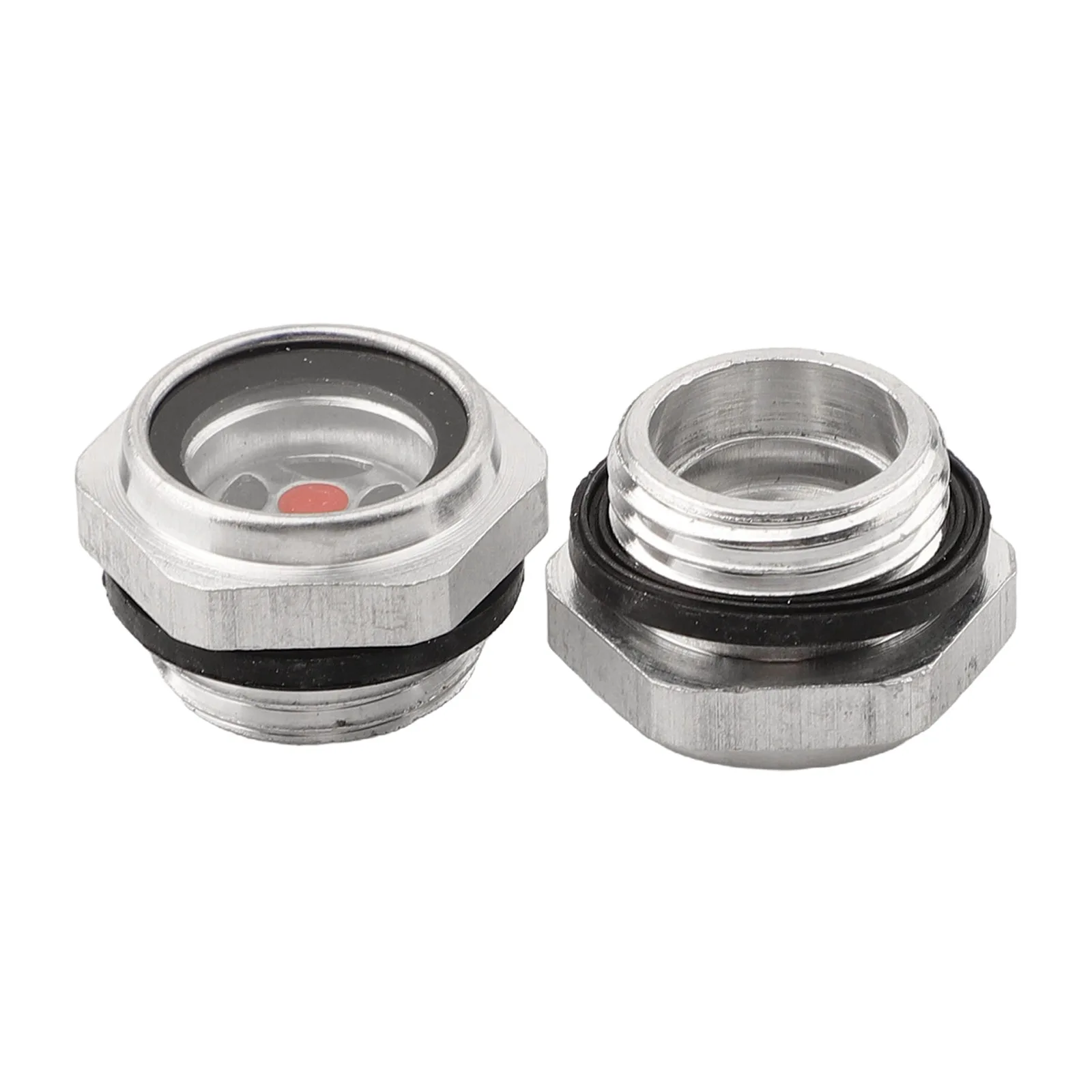 2pcs Air Compressor Oil Sight Glass, 2 Pack G 1/2" Aluminum Oil Level Gauge Quick And Easy Installation Using External Threads