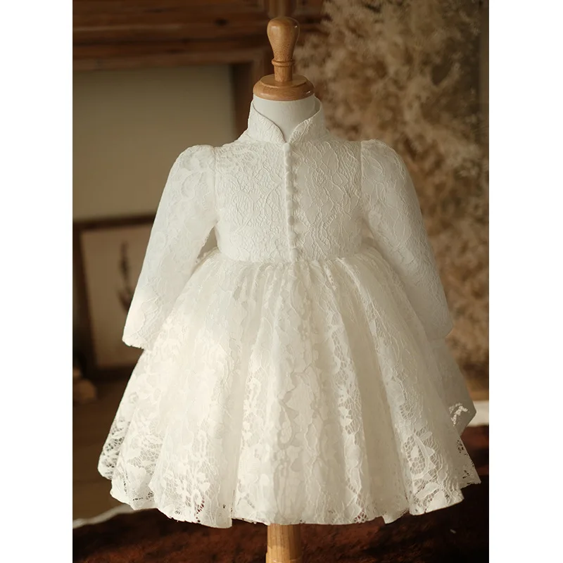 

Baby Long Sleeve Lolita Princess Ball Gown Infant Birthday Party Wedding Christening Dresses for Girls