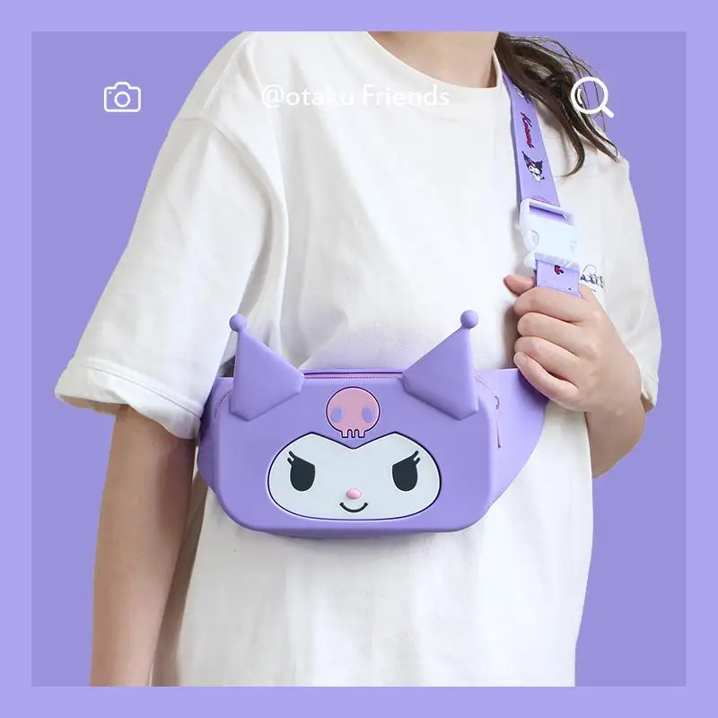 

Sanrio Satchel Silicone Bag Kuromi Cinnamoroll Hellokitty Cartoon Cute Fashion Oblique Chest Bag Can Be Trendy for Men and Women