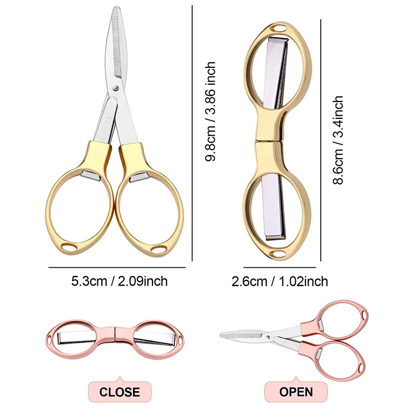Folding Scissors Portable Travel Scissors Glasses Shaped Shear Telescopic Cutter Anti Rust Zinc Alloy 30Pcs paper cutter,stationery scissors,soft handle scissors,portable scissors cutter,black blade scissors,stationery set