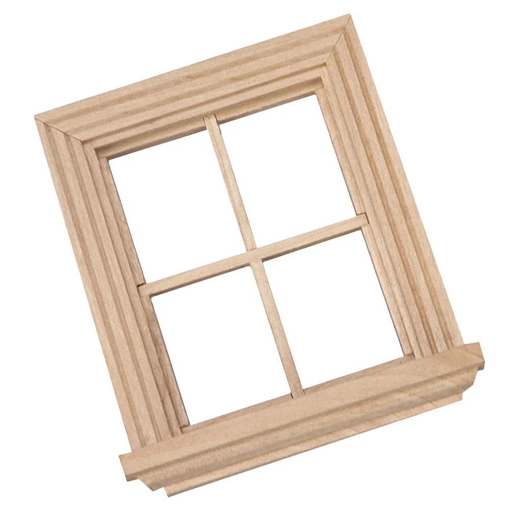 Window Blinds Mini Plain Four-pane Photography Props Miniature Toy Wooden Room House Furniture Model Child